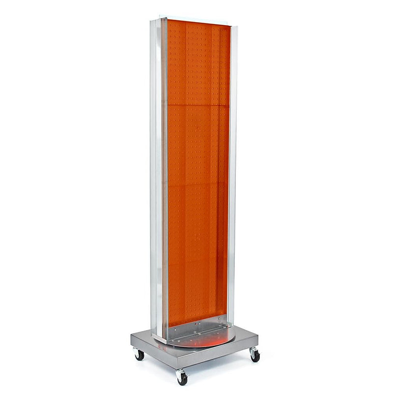 Azar Displays 16" x 60" Pegboard Floor Stand Revolving Base Orange