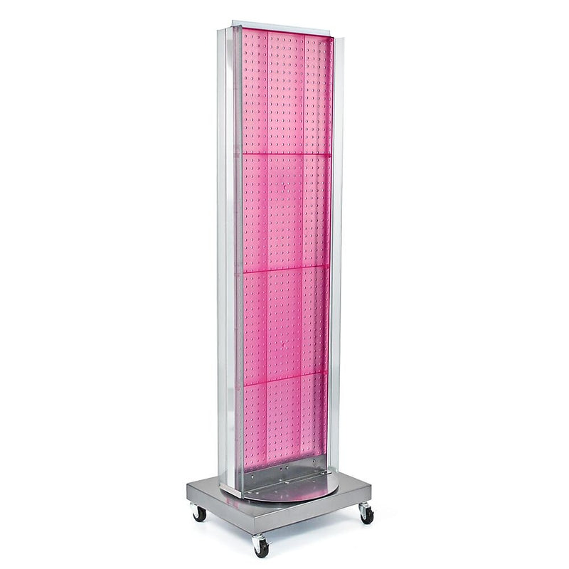 Azar Displays 16" x 60" Pegboard Floor Stand Revolving Base Pink