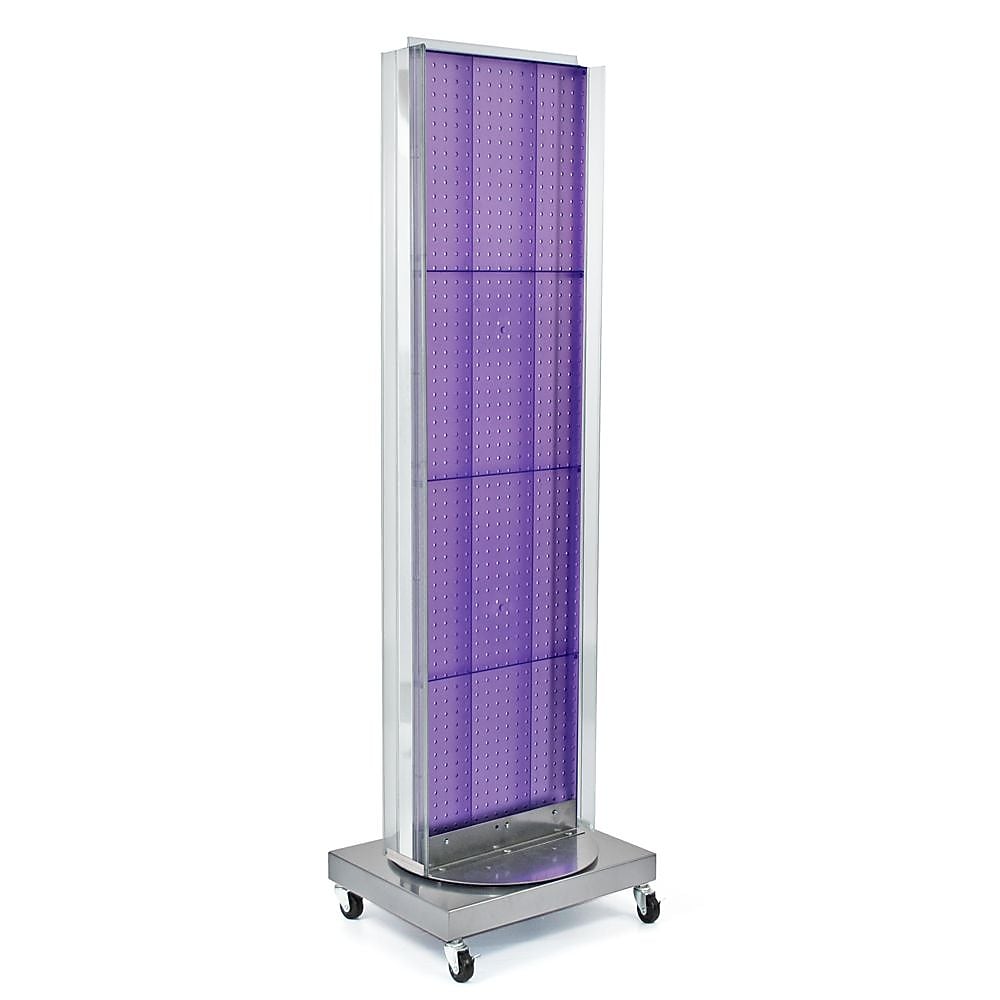 Azar Displays 16" x 60" Pegboard Floor Stand Revolving Base Purple