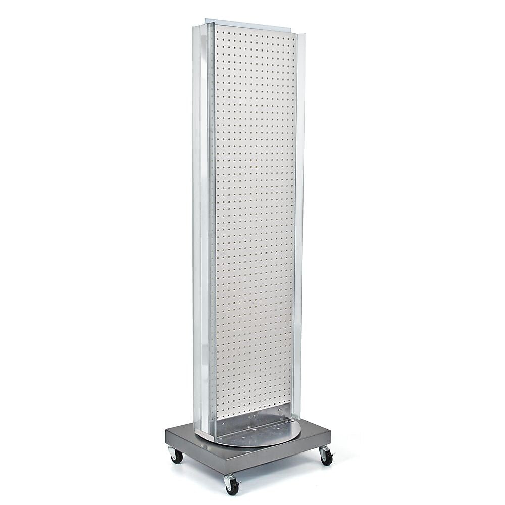 Azar Displays 16" x 60" Pegboard Floor Stand Revolving Base White