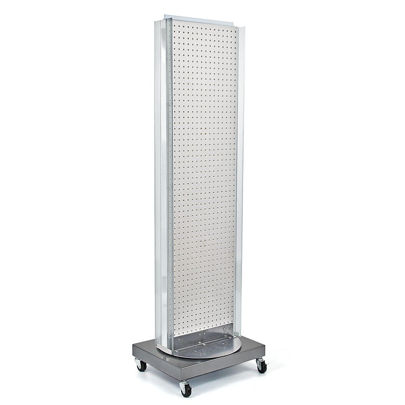 Azar Displays 16" x 60" Pegboard Floor Stand Revolving Base White