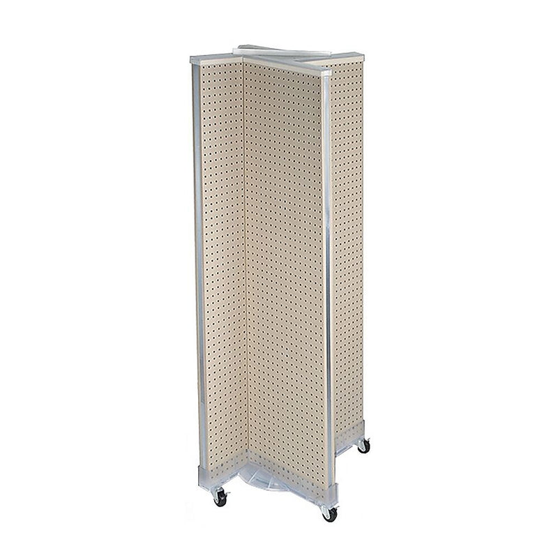 Azar Displays 60" x 16" Pegboard Floor Display Pinwheel Spinner, Almond (700421-ALM)