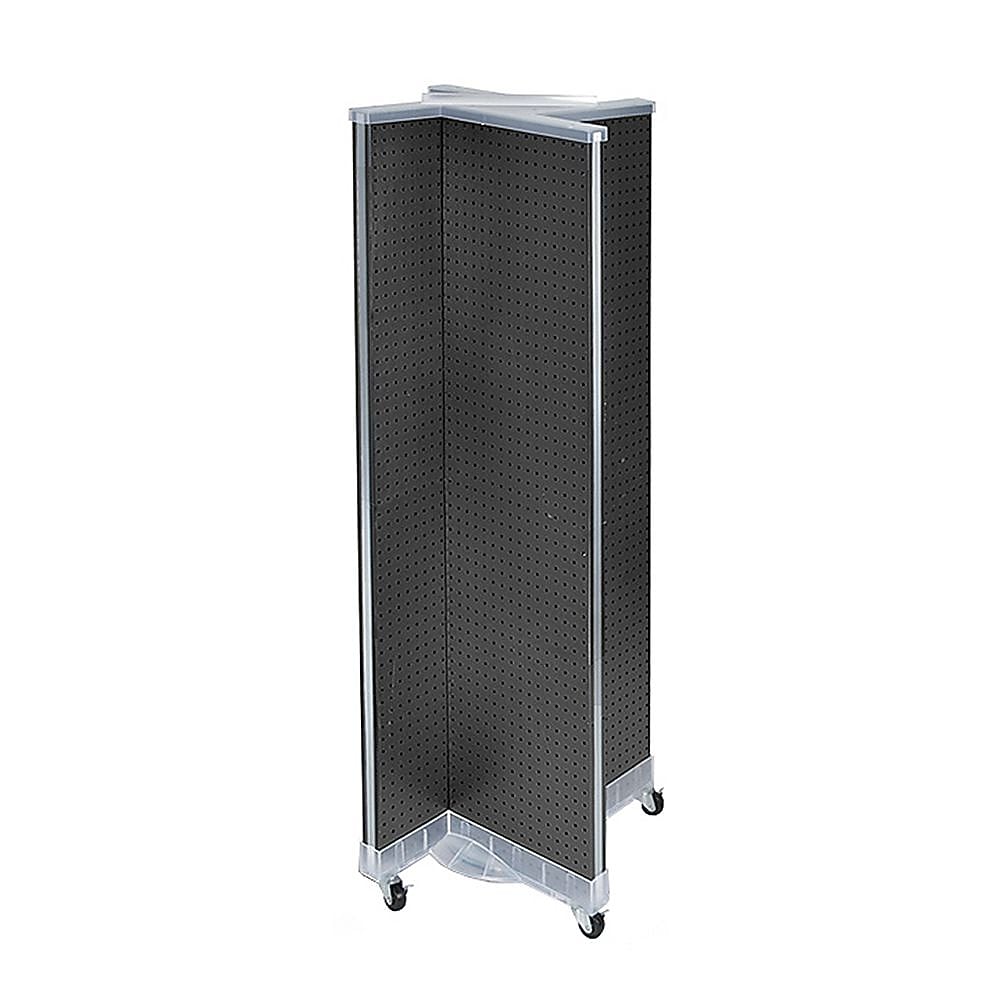 Azar Displays 60"H x 16"W Pegboard Floor Display Pinwheel Spinner Black