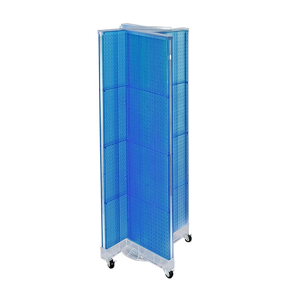 Azar Displays 60"H x 16"W Pegboard Floor Display Pinwheel Spinner Blue