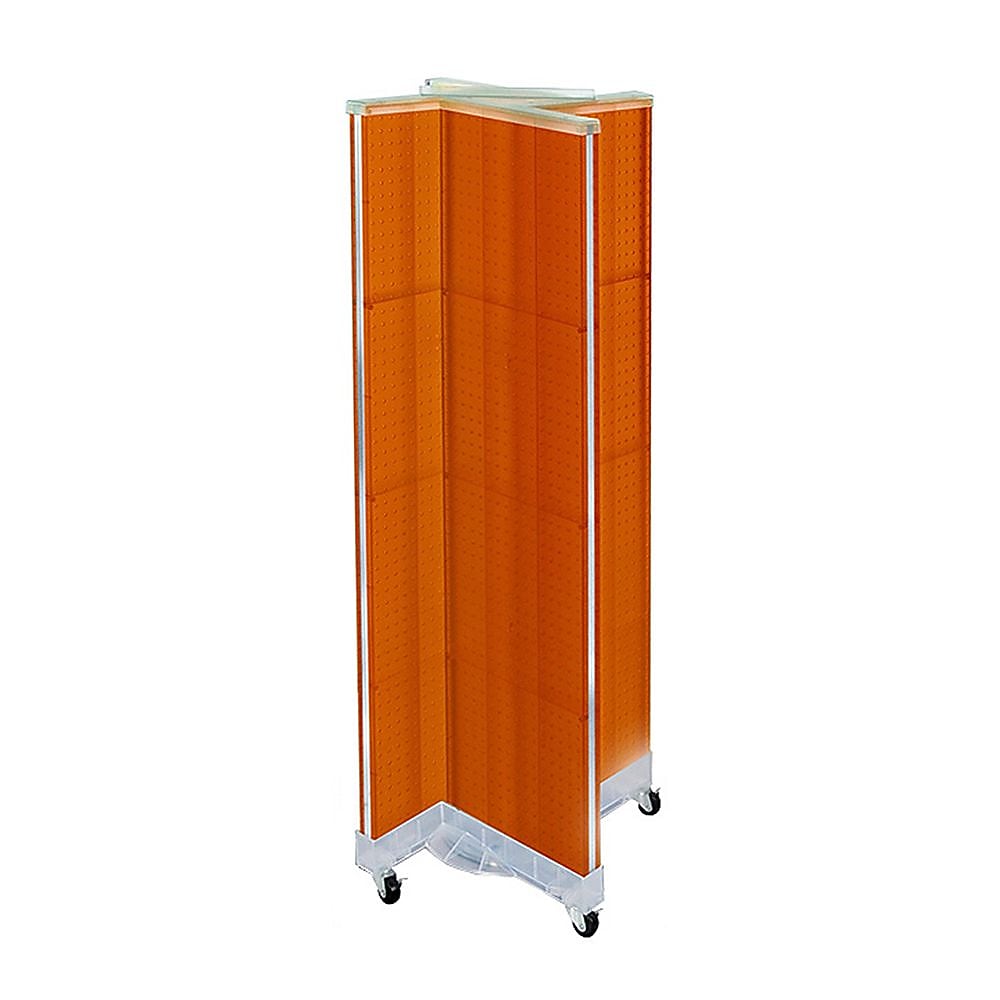 Azar Displays 60"H x 16"W Pegboard Floor Display Pinwheel Spinner Orange