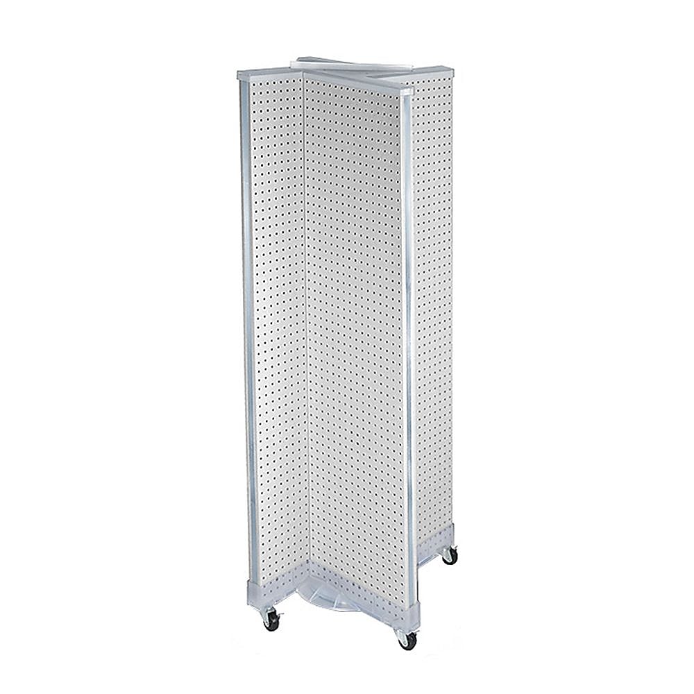 Azar Displays 60"H x 16"W Pegboard Floor Display Pinwheel Spinner White