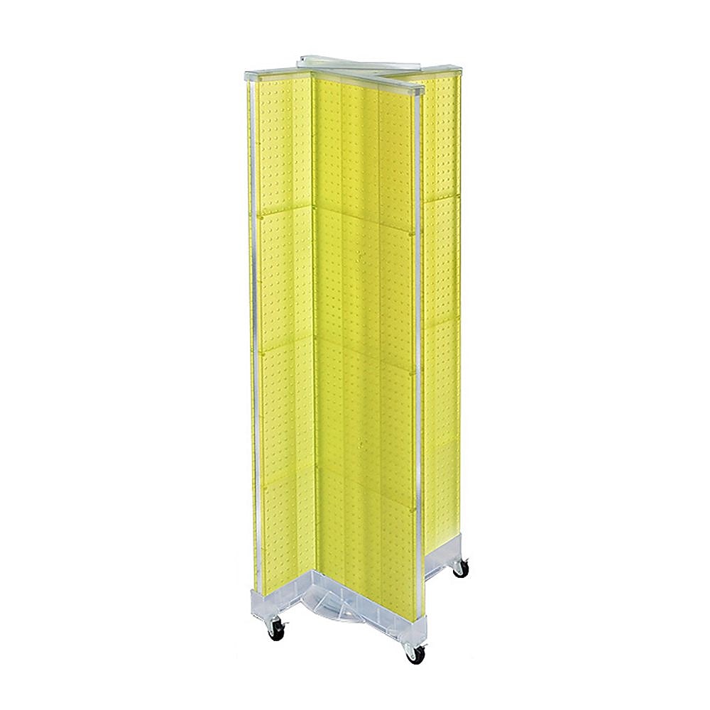 Azar Displays 60"H x 16"W Pegboard Floor Display Pinwheel Spinner Yellow