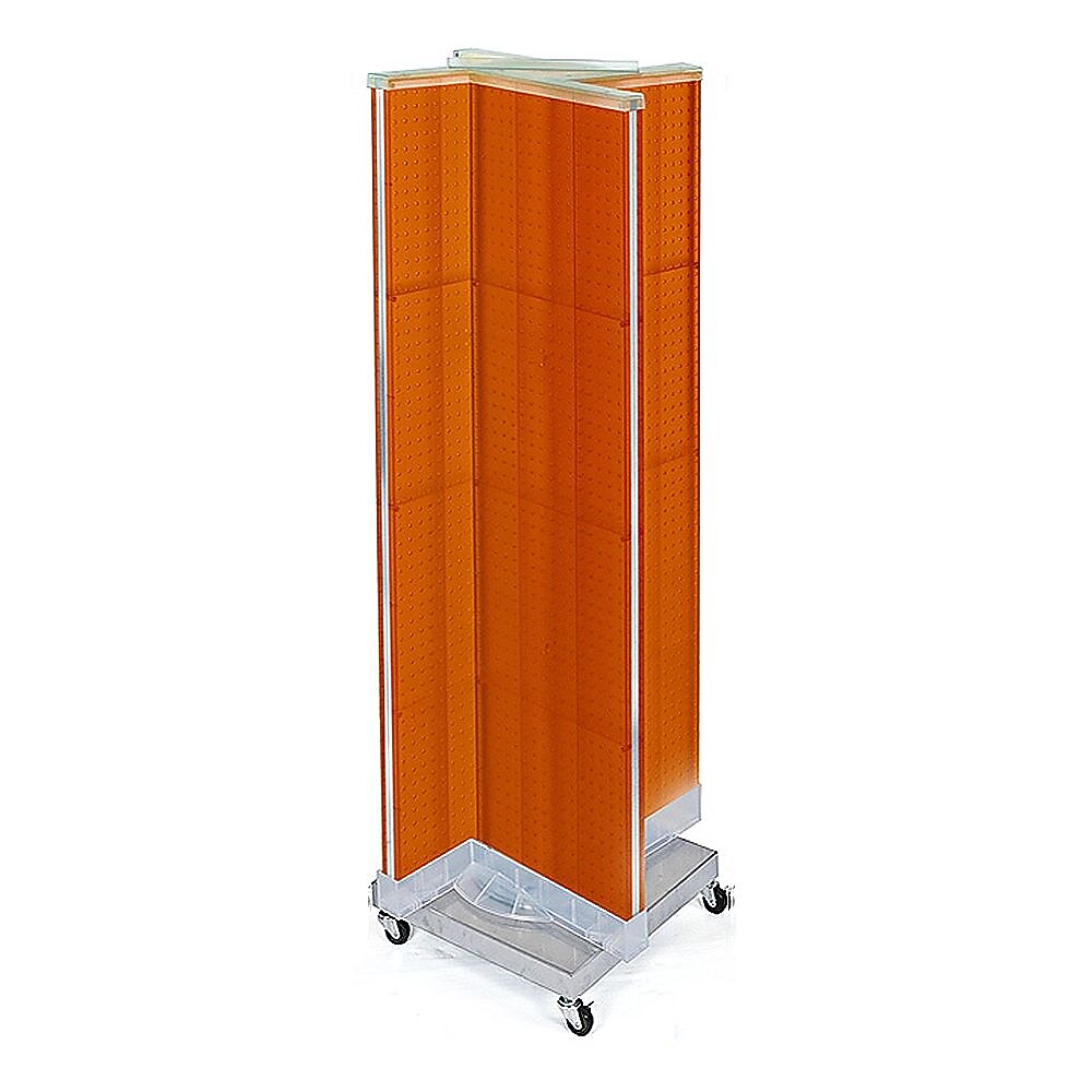 Azar Displays 16" x 60" Pegboard Floor Display Pinwheel, Orange (700422-ORG)