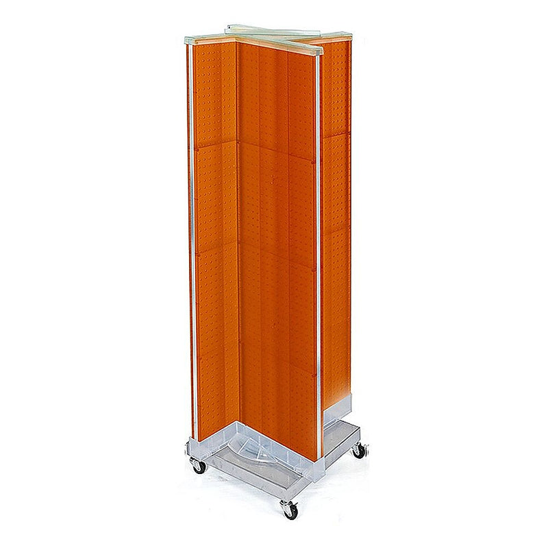 Azar Displays 16" x 60" Pegboard Floor Display Pinwheel, Orange (700422-ORG)