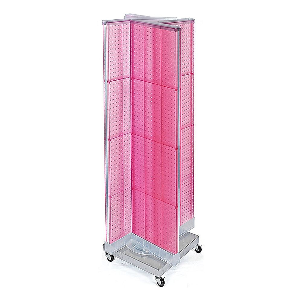 Azar Displays 16" x 60" Pegboard Floor Display Pinwheel, Pink (700422-PNK)