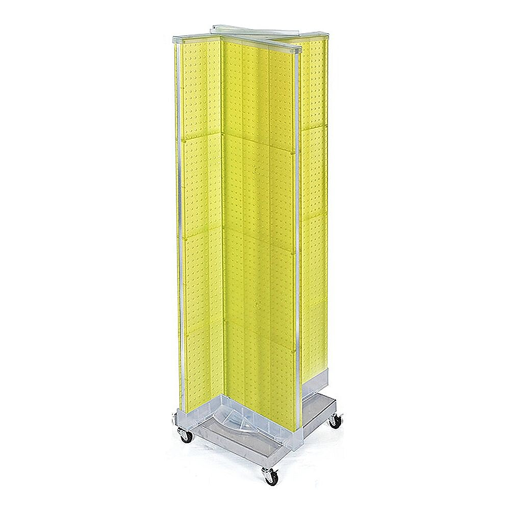 Azar Displays 16" x 60" Pegboard Floor Display Pinwheel Yellow
