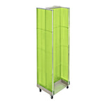 Azar Displays 16" x 60" Pegboard H-Unit Floor Display with Wheels, Green (700431-GRE)