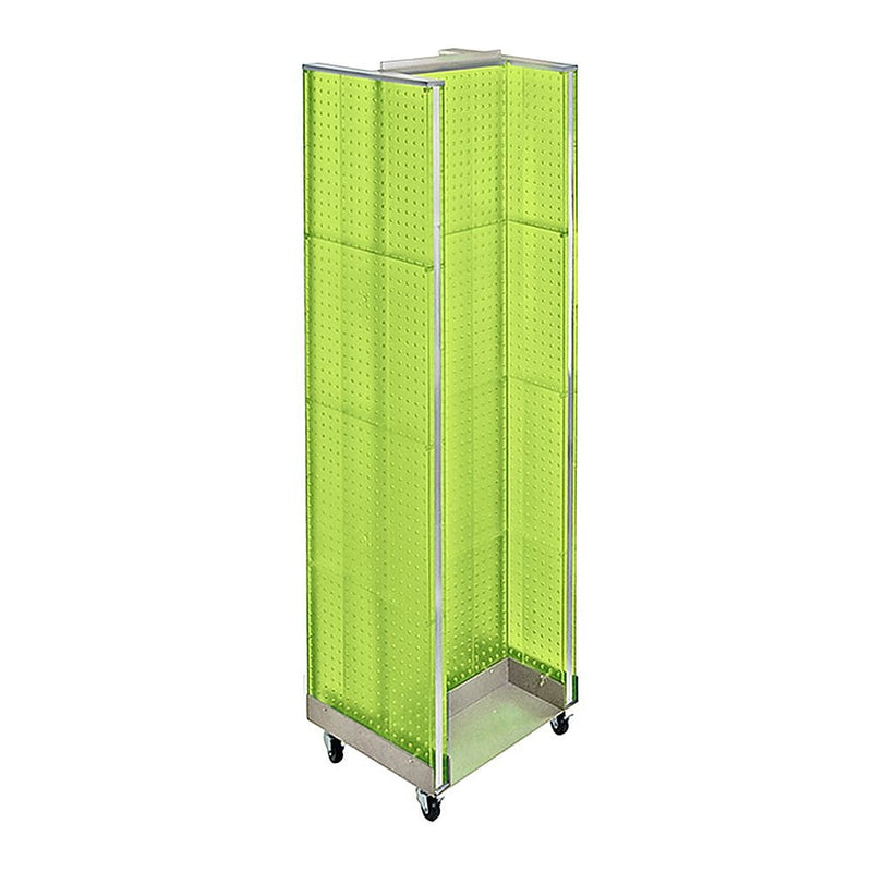Azar Displays 16" x 60" Pegboard H-Unit Floor Display with Wheels, Green (700431-GRE)