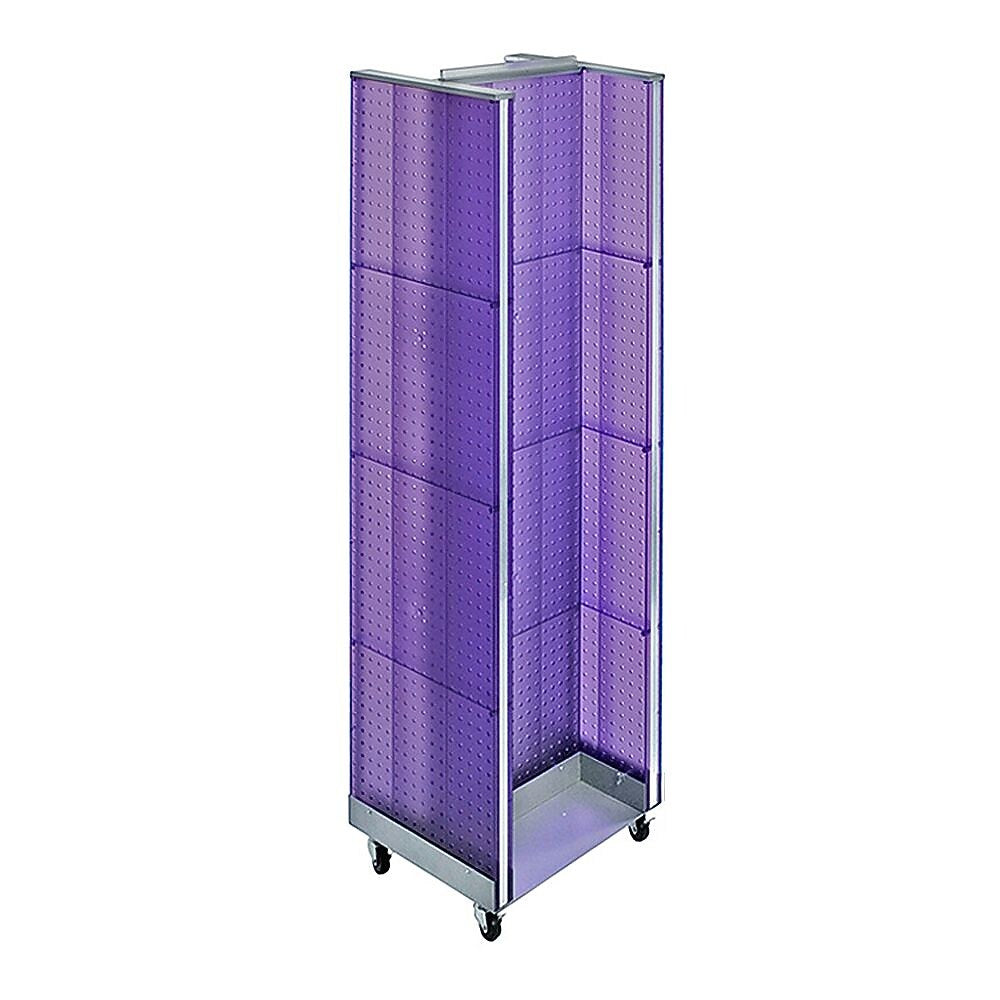 Azar Displays 16" x 60" Pegboard H-Unit Floor Display with Wheels, Purple (700431-PUR)