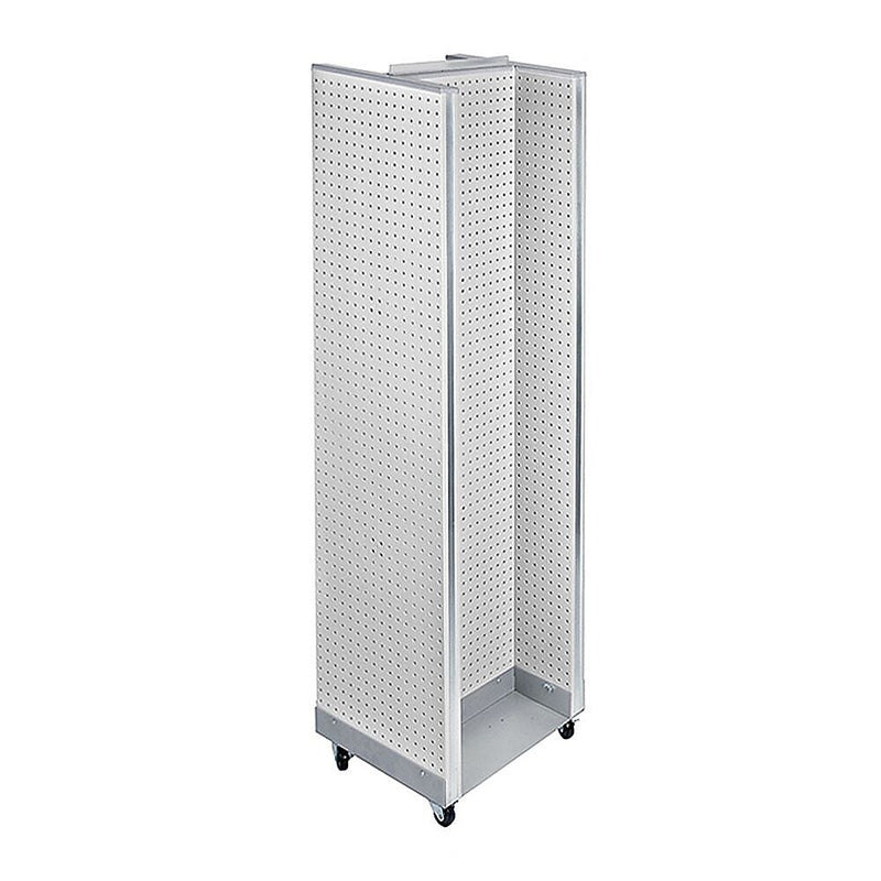 Azar Displays 16" x 60" Pegboard H-Unit Floor Display with Wheels, White (700431-WHT)