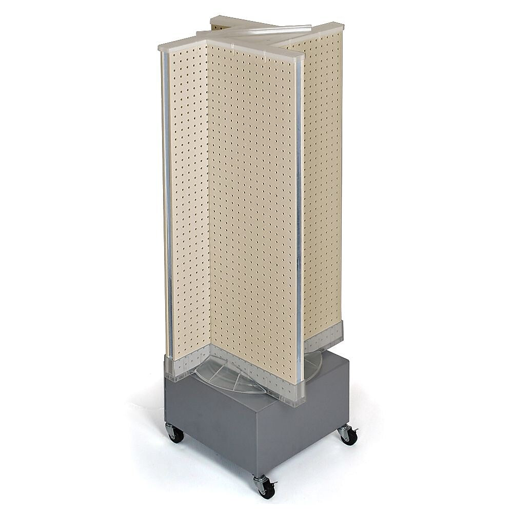 Azar Displays 13.5" x 54" Plastic Pegboard Floor Display Pinwheel Spinner Almond