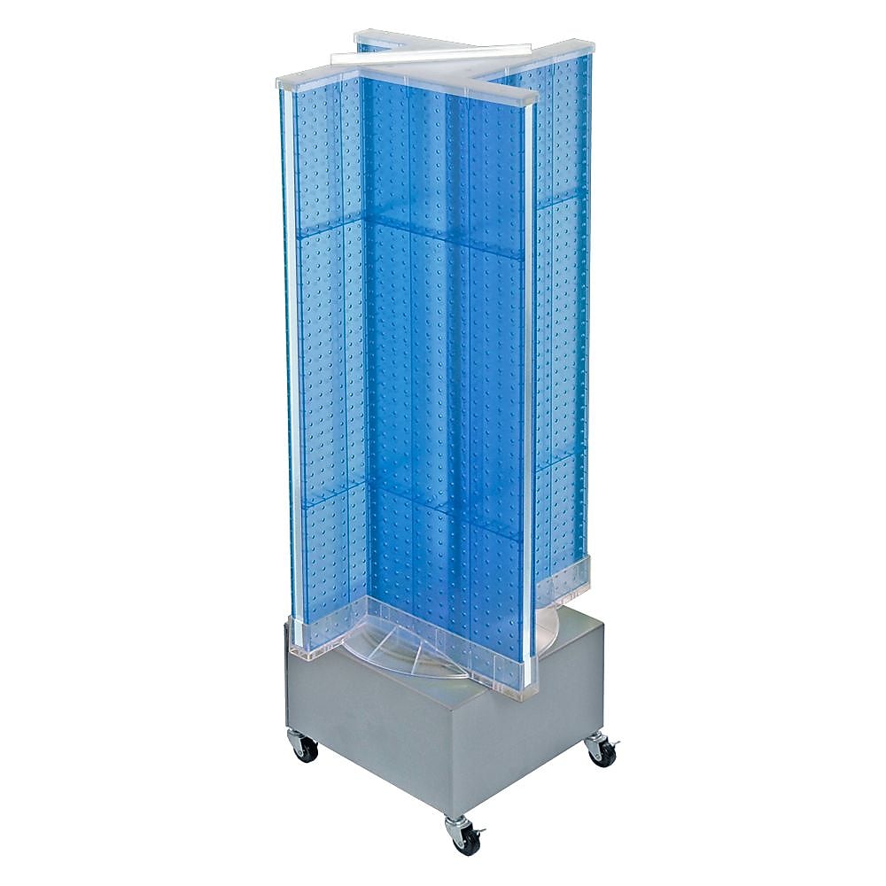Azar Displays 13.5" x 54" Plastic Pegboard Floor Display Pinwheel Spinner Blue