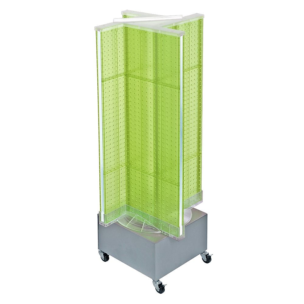 Azar Displays 13.5" x 54" Plastic Pegboard Floor Display Pinwheel Spinner Green