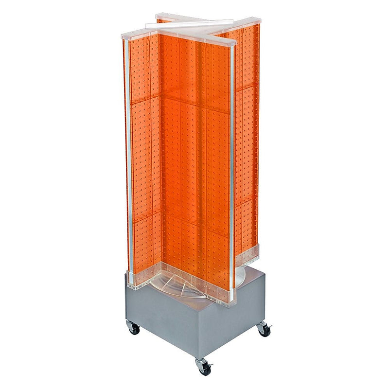 Azar Displays 13.5" x 54" Plastic Pegboard Floor Display Pinwheel Spinner Orange