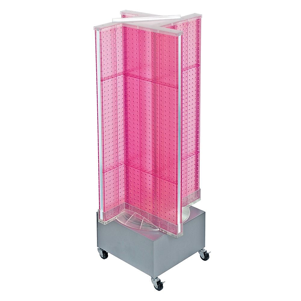 Azar 54 x 13.5-inch Pink Pegboard Floor Display Pinwheel Spinner