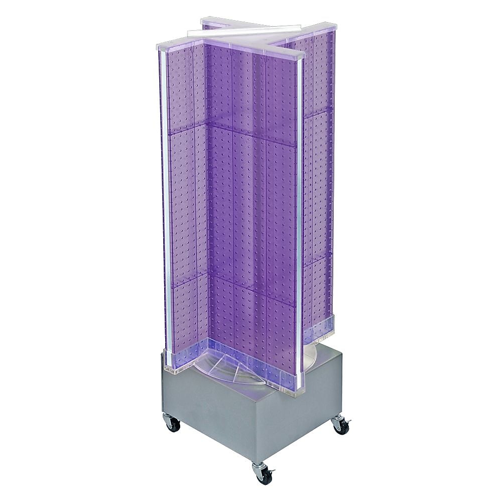 Azar Displays 13.5" x 54" Plastic Pegboard Floor Display Pinwheel Spinner Purple
