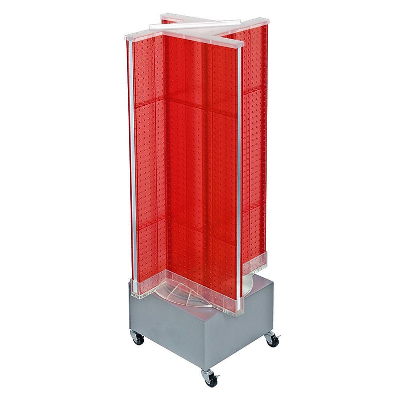 Azar Displays 13.5" x 54" Plastic Pegboard Floor Display Pinwheel Spinner Red