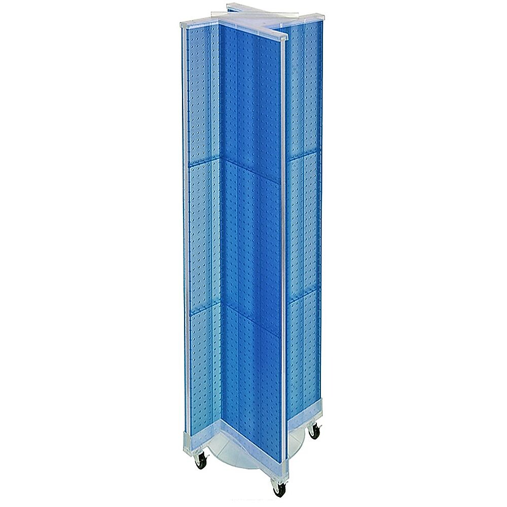 Azar Displays 13.5" x 60" Plastic Pegboard Floor Display Pinwheel BLUe