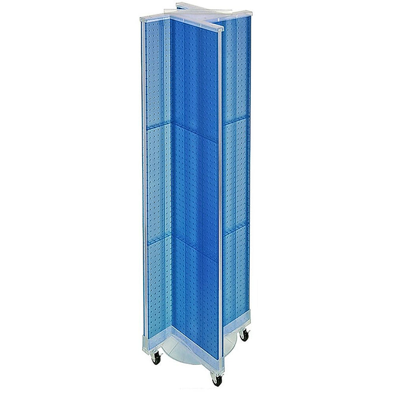 Azar Displays 13.5" x 60" Plastic Pegboard Floor Display Pinwheel BLUe