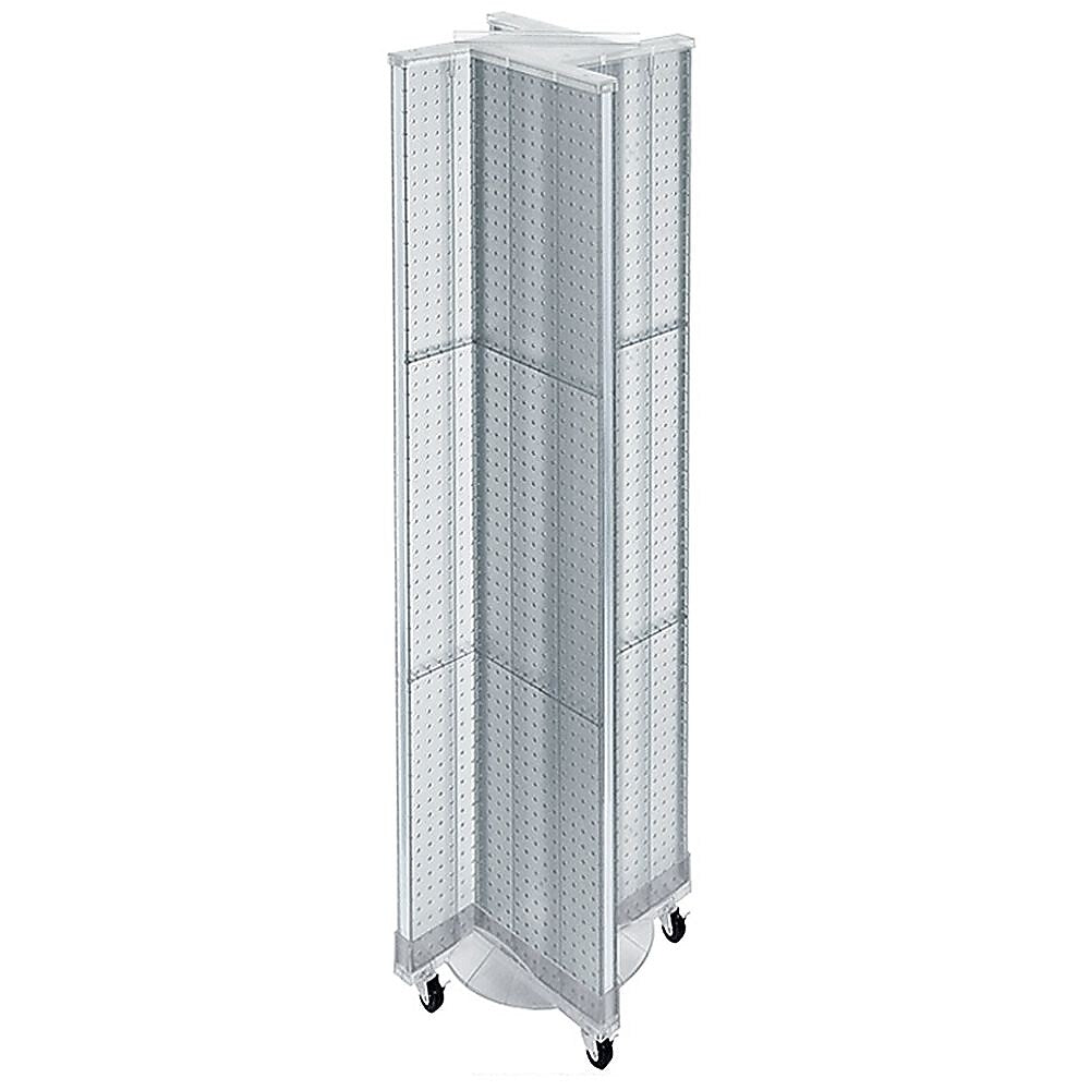 Azar Displays 13.5" x 60" Plastic Pegboard Floor Display Pinwheel Clear