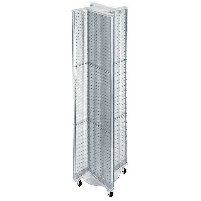 Azar Displays 13.5" x 60" Plastic Pegboard Floor Display Pinwheel Clear