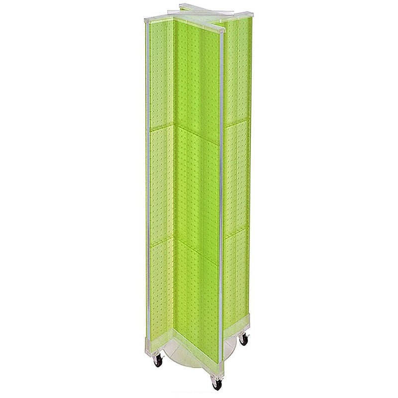 Azar Displays 13.5" x 60" Plastic Pegboard Floor Display Pinwheel, Green (700461-GRE)