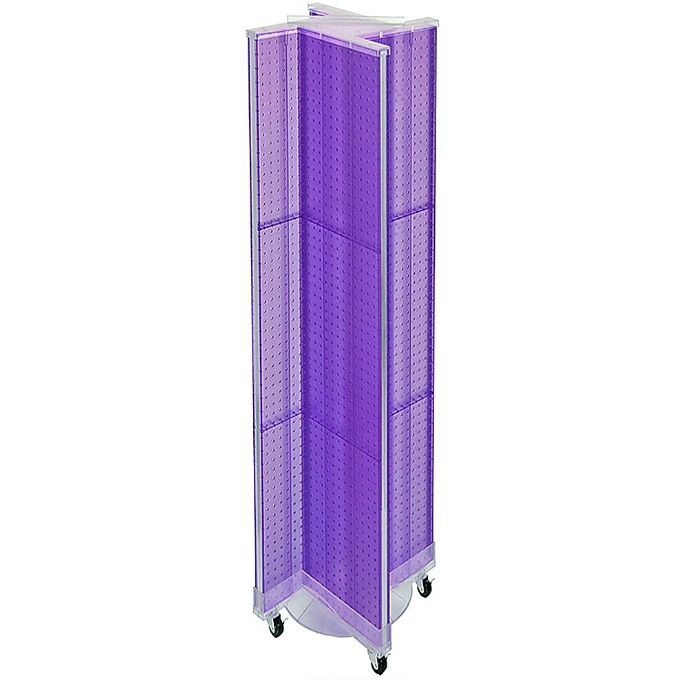 Azar Displays 13.5" x 60" Plastic Pegboard Floor Display Pinwheel Purple