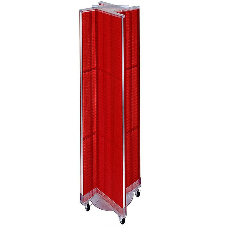 Azar Displays 13.5" x 60" Plastic Pegboard Floor Display Pinwheel Red