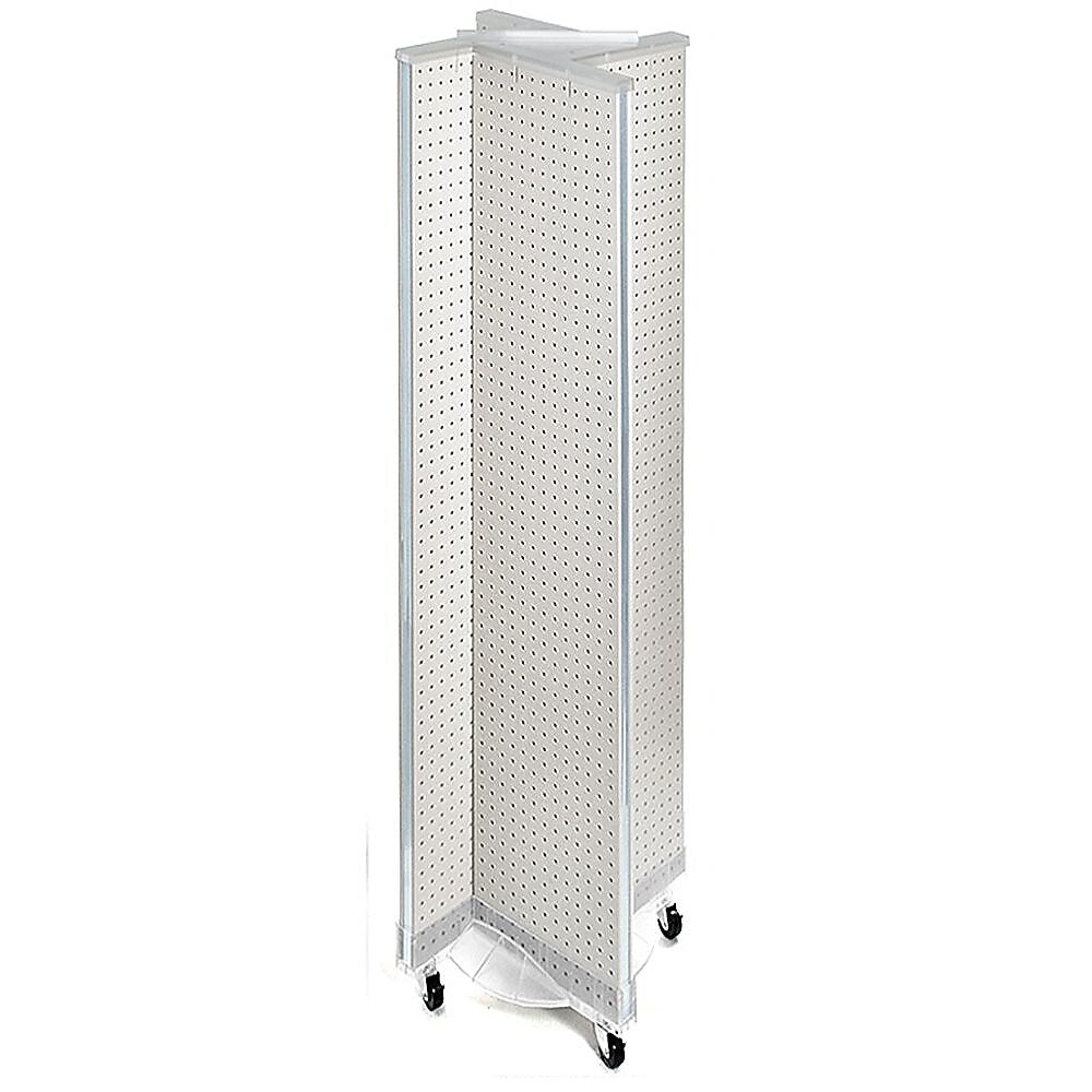 Azar Displays 13.5" x 60" Plastic Pegboard Floor Display Pinwheel, White (700461-WHT)