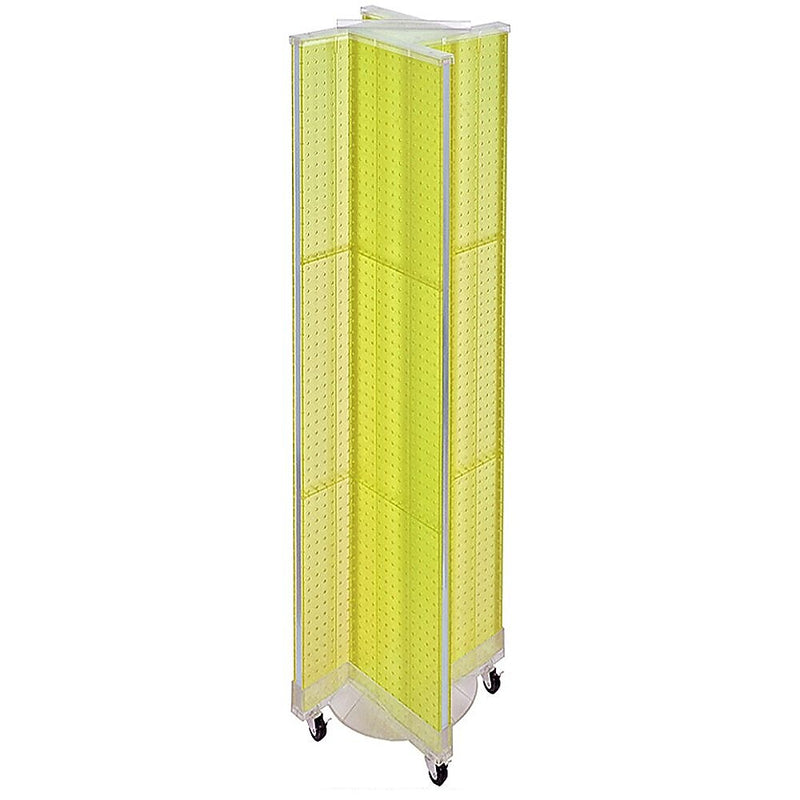 Azar Displays 13.5" x 60" Plastic Pegboard Floor Display Pinwheel Yellow