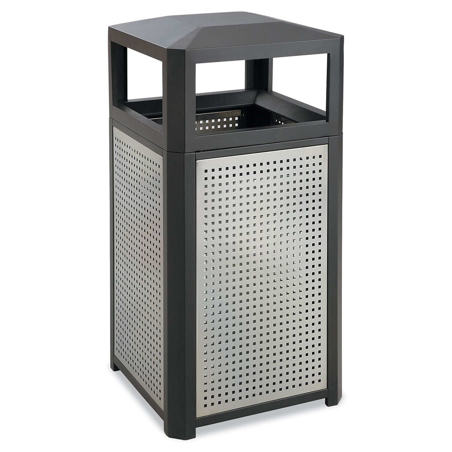 Safco Evos Steel Ash Urn, 38 Gallon, Black/Gray (9934BL)