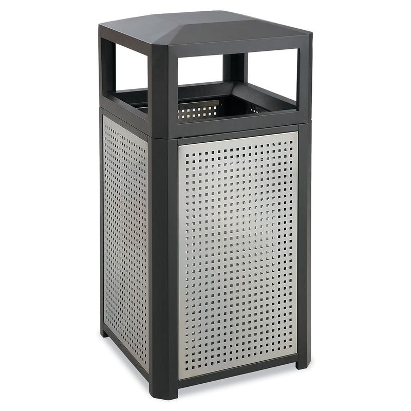 Safco Evos Steel Ash Urn, 38 Gallon, Black/Gray (9934BL)