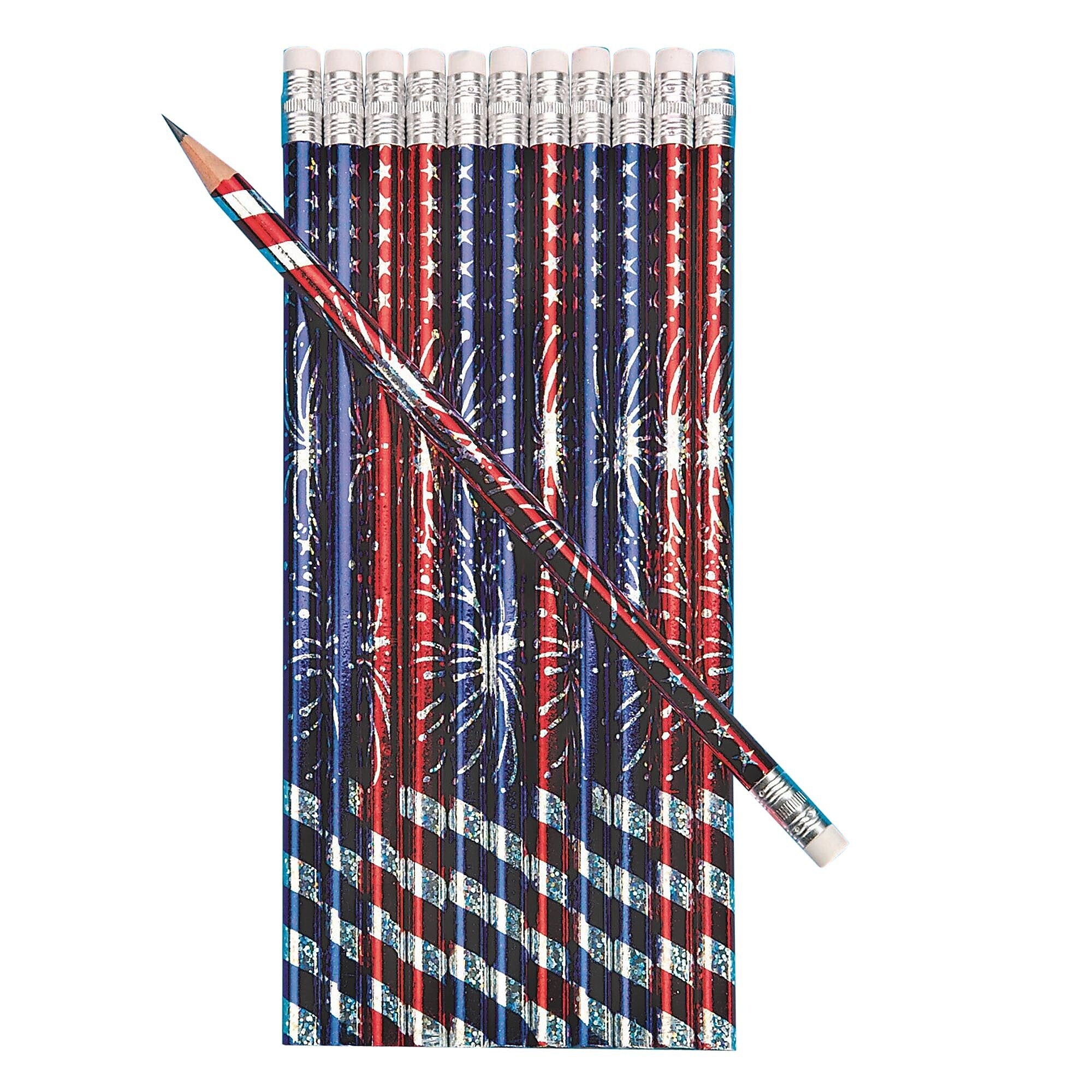 S&S Pencil, Patriotic Burst, 144/Pack