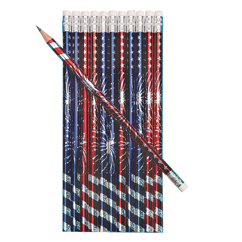 S&S Pencil, Patriotic Burst, 144/Pack