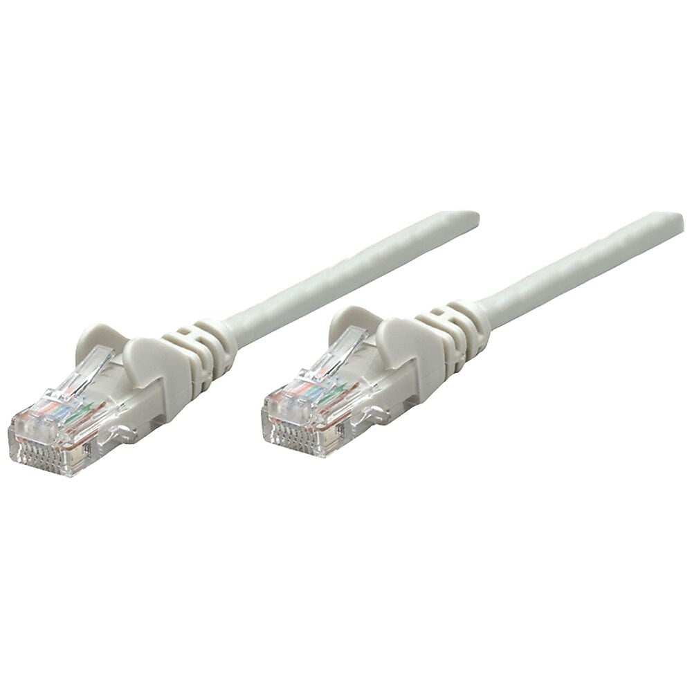 INTELLINET™ 10' Cat 5e RJ-45 UTP Network Patch Cable, Gray