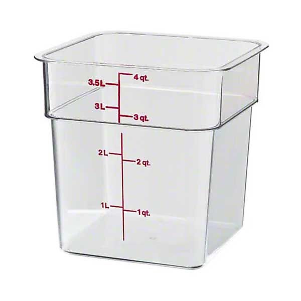 Cambro 4SFSCW135, 4 qt Polycarbonate Food Storage Container - Camwear CamSquare
