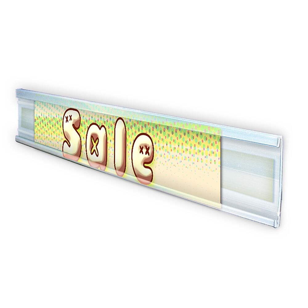 Azar Sign Holder, 72" x 1.5", Vertical, Desktop/Wall, Clear, Plastic, 10/Pack (600059)