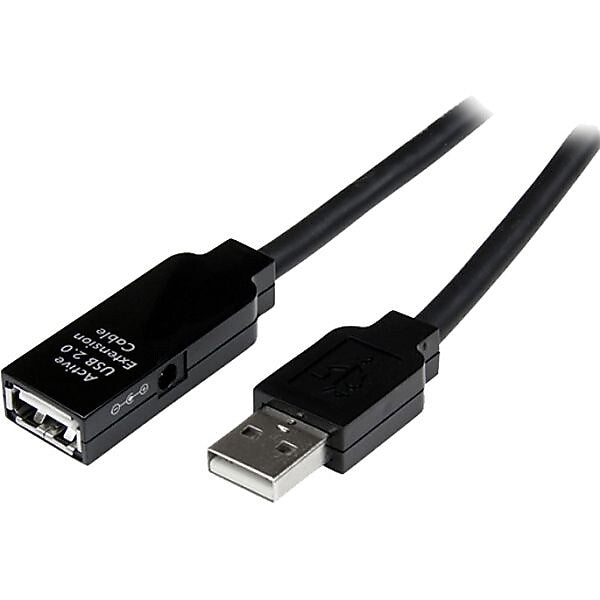 StarTech 32.81' USB 2.0 M/F Active Extension Cable, Black