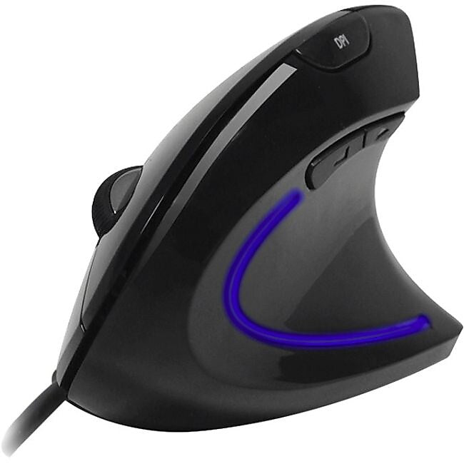 Adesso iMouse E1 Ergonomic Vertical Optical USB Mouse, Glossy Black