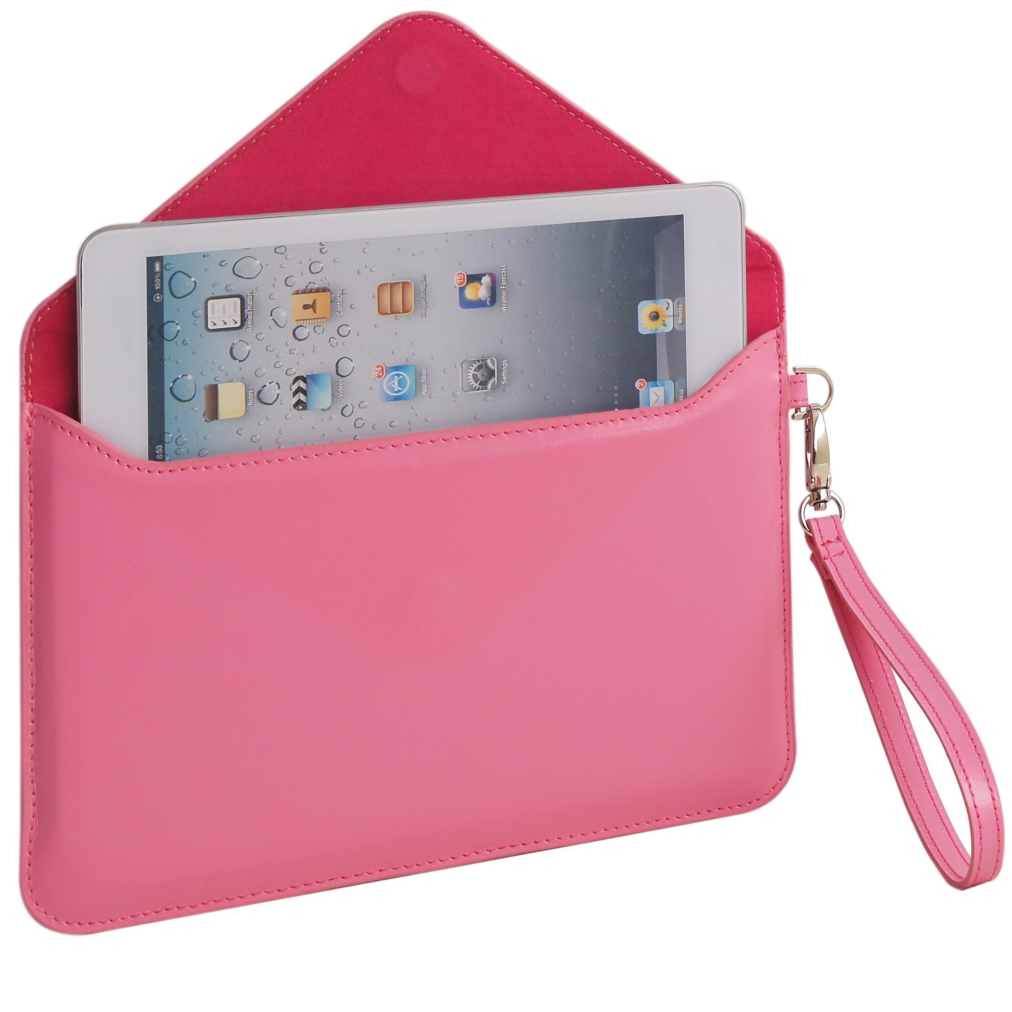 Paperthinks™ Recycled Leather Folio For iPad Mini and 7" Tablets, Fuchsia