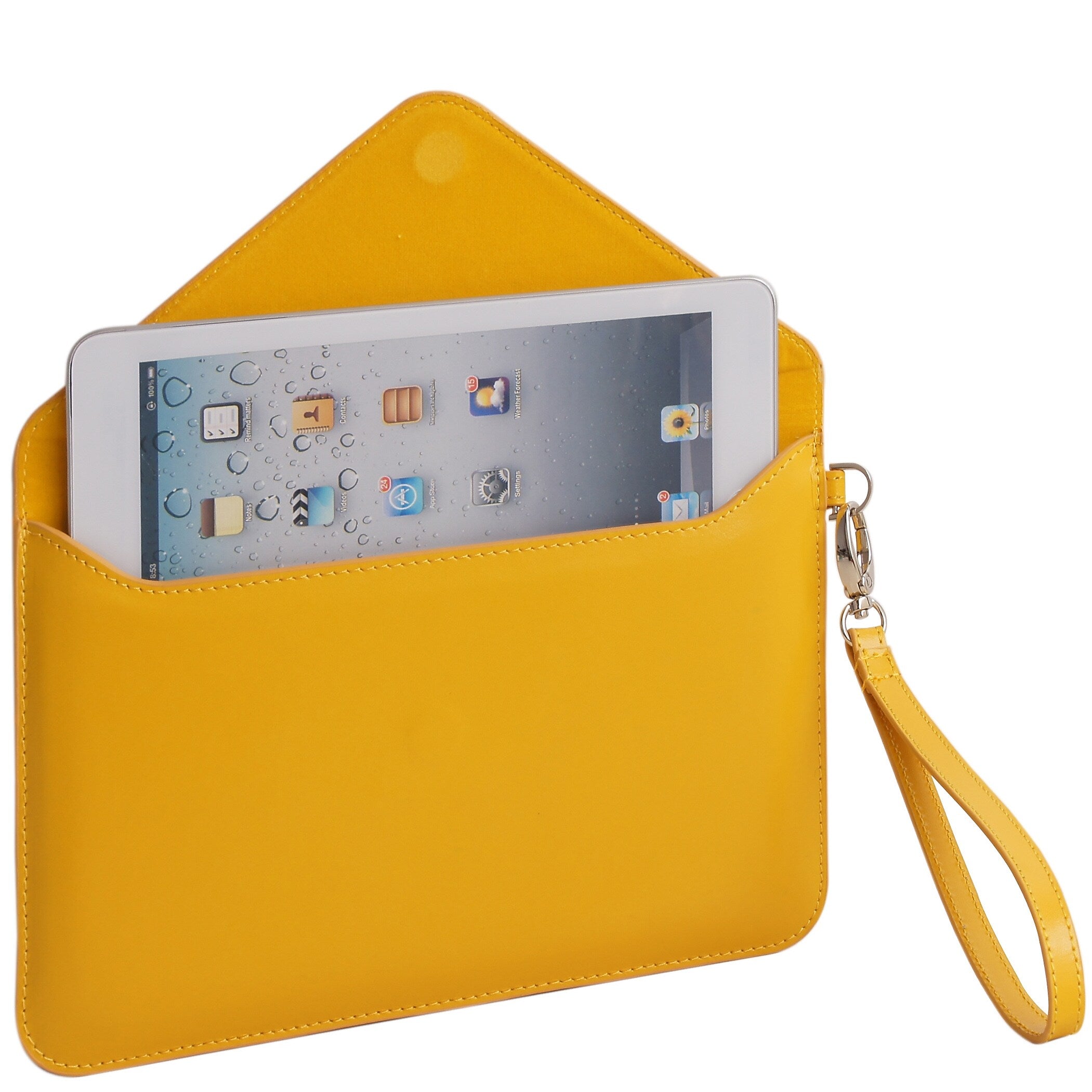 Paperthinks™ Recycled Leather Folio For iPad Mini and 7" Tablets, Yellow Gold