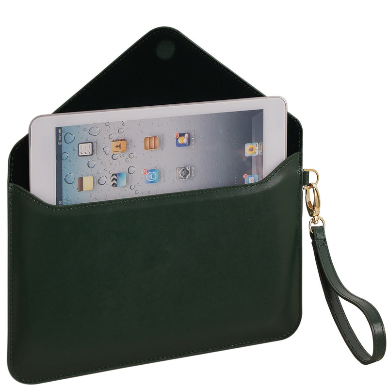 Paperthinks™ Recycled Leather Folio For iPad Mini and 7" Tablets, Deep Olive