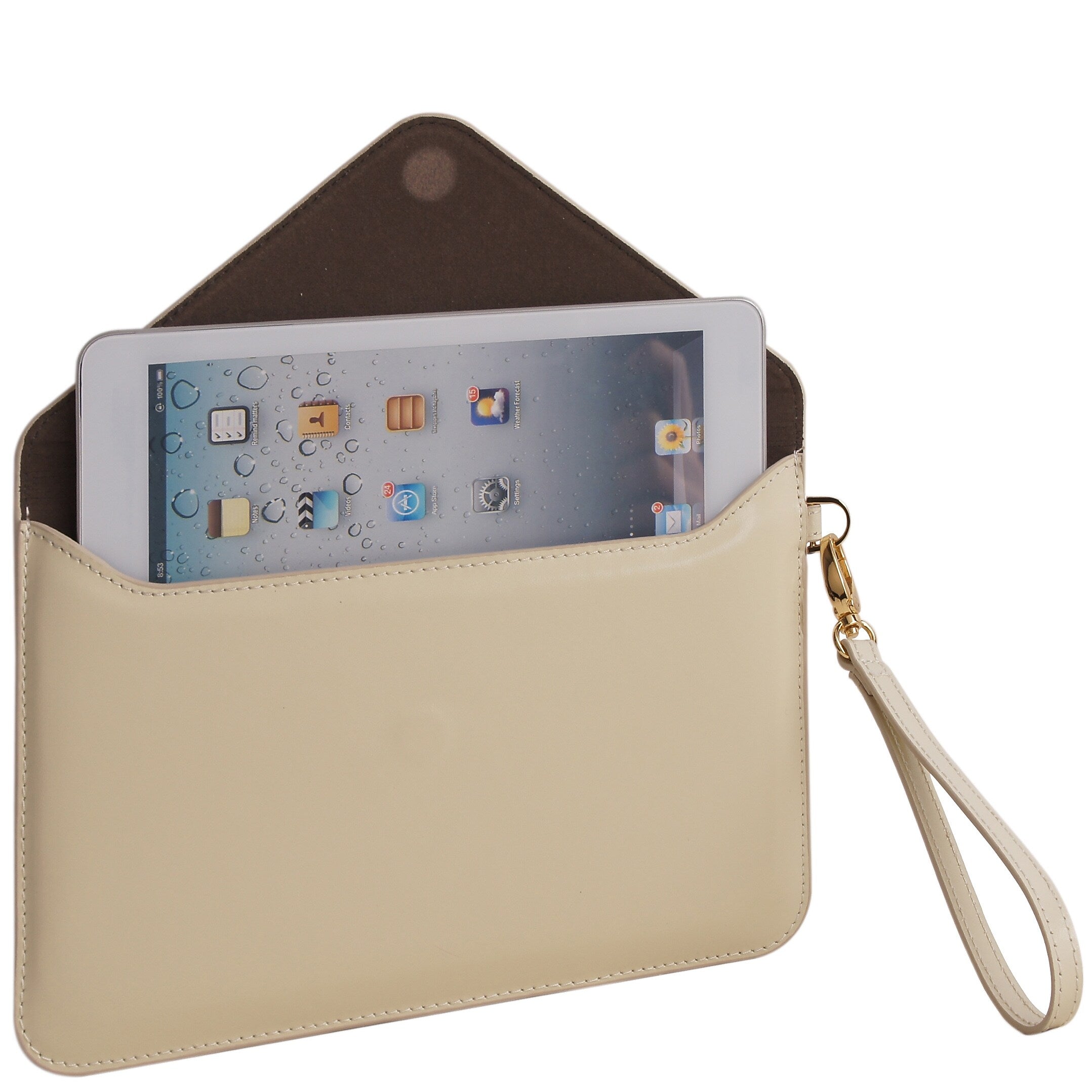 Paperthinks™ Recycled Leather Folio For iPad Mini and 7" Tablets, Ivory