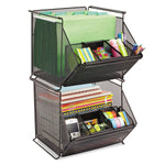 Safco Onyx Stackable Mesh Storage Bin, Sturdy Black (SAF2164BL)