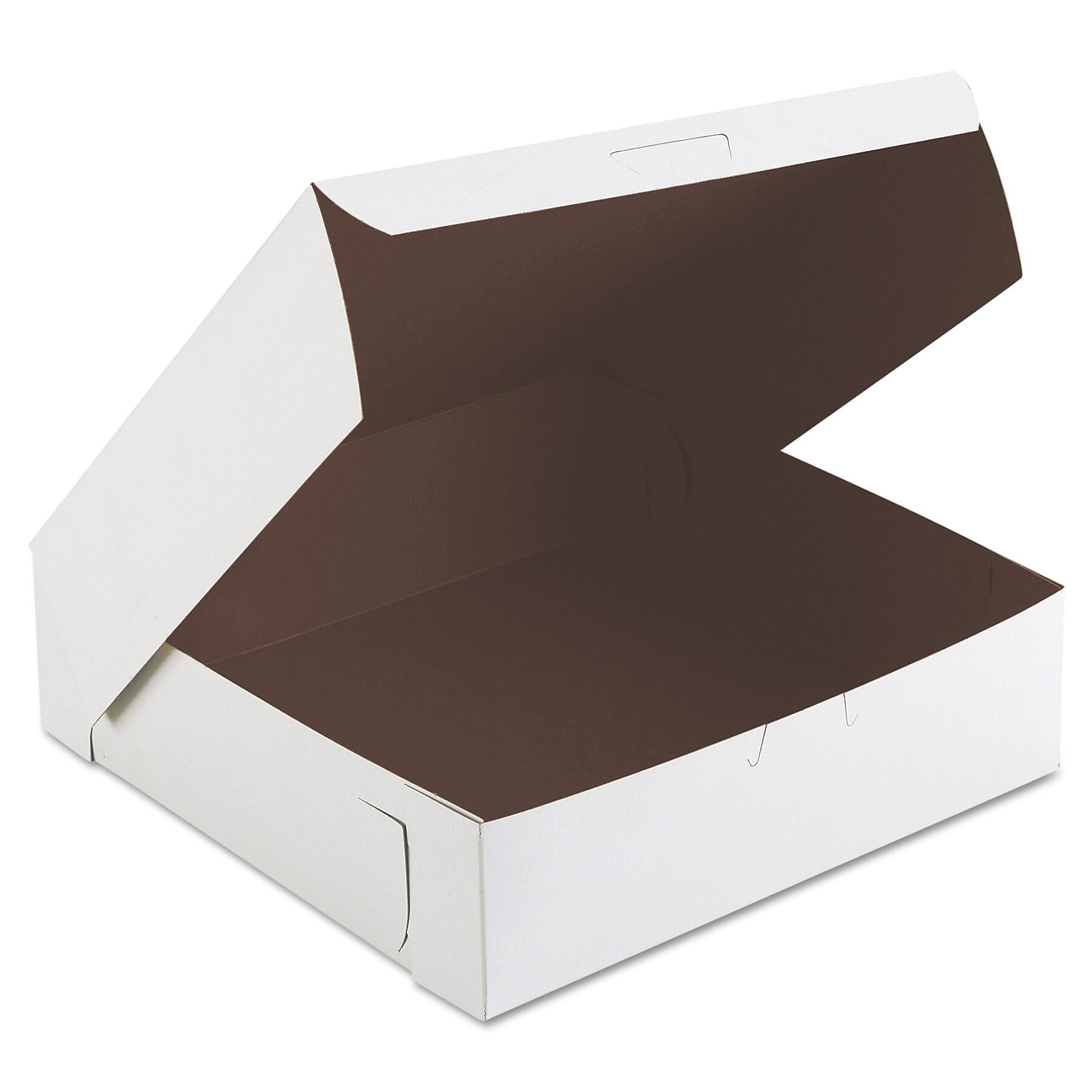 Southern Champion Tray White Paperboard Lock Corner Bakery Box , 2 1/2" x 9" x 9" , 250/Pack